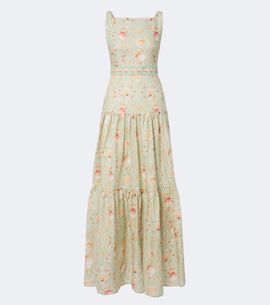 Agua by Agua Bendita Agua by Agua Bendita Abeja printed tiered linen maxi dress