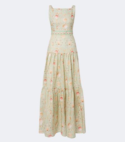 Agua by Agua Bendita Agua by Agua Bendita Abeja printed tiered linen maxi dress