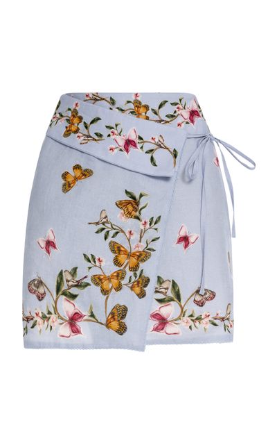 Agua by Agua Bendita Agua by Agua Bendita Amuleto Orquidea Linen Wrap Mini Skirt