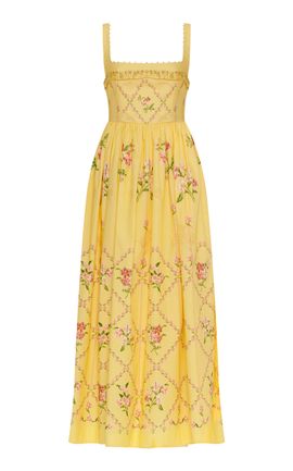Agua by Agua Bendita Agua by Agua Bendita Barbara Floral Pattern Cotton Midi Dress