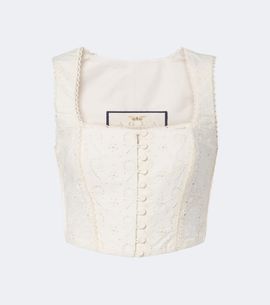 Agua by Agua Bendita Agua by Agua Bendita Cornalina broderie anglaise cotton bustier top