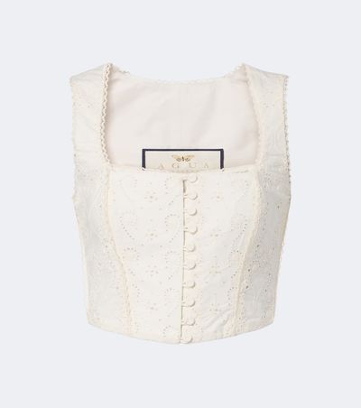 Agua by Agua Bendita Agua by Agua Bendita Cornalina broderie anglaise cotton bustier top