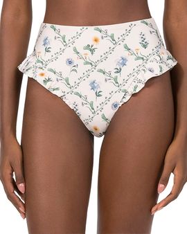 Agua By Agua Bendita Agua by Agua Bendita Jengibre Briza Printed Ruffle Trim Bikini Bottom