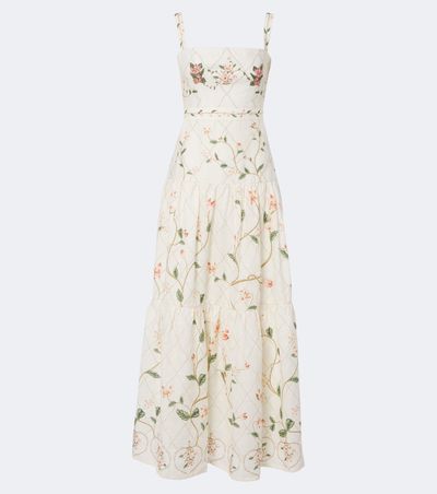 Agua by Agua Bendita Agua by Agua Bendita Lima floral embroidered linen maxi dress