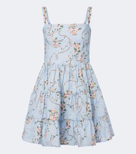 Agua by Agua Bendita Agua by Agua Bendita Lima floral tiered linen minidress