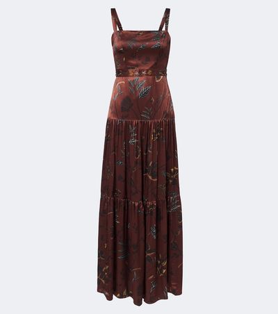 Agua by Agua Bendita Agua by Agua Bendita Lima printed satin maxi dress