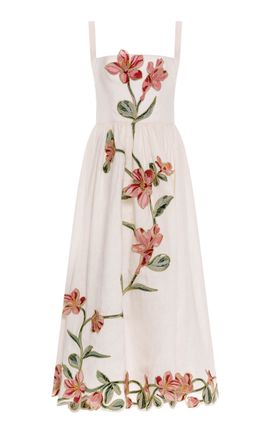 Agua by Agua Bendita Agua by Agua Bendita Mielero Midi Castillo Linen Maxi Dress