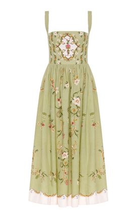 Agua by Agua Bendita Agua by Agua Bendita Mielero Printed Linen Midi Dress