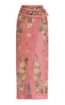 Agua by Agua Bendita Agua by Agua Bendita Tierra Castillo Linen Wrap Maxi Skirt