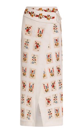 Agua by Agua Bendita Agua by Agua Bendita Tierra Hechizo Linen Maxi Wrap Skirt