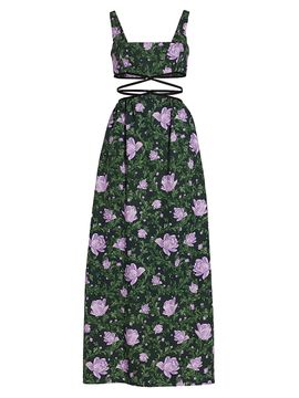 Agua by Agua Bendita Women's Peonia Cut-Out Strappy Maxi Dress