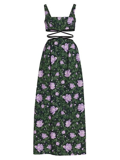 Agua by Agua Bendita Women's Peonia Cut-Out Strappy Maxi Dress