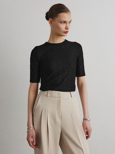 Ahre SEREIN LACE T-SHIRT [BLACK]