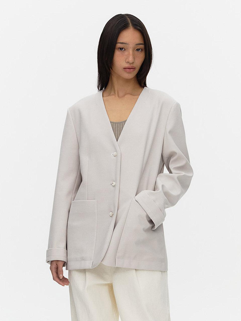 ahwe Cardi-Jacket _ Light Gray