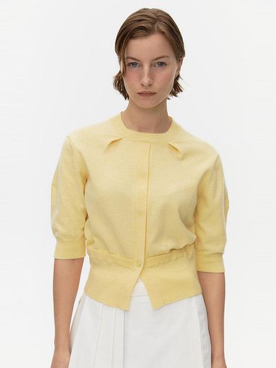 ahwe Tucked Sweater _ Light Yellow