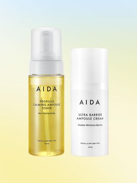 AIDA Calming Moisturizing Toner Ampoule Cream Set