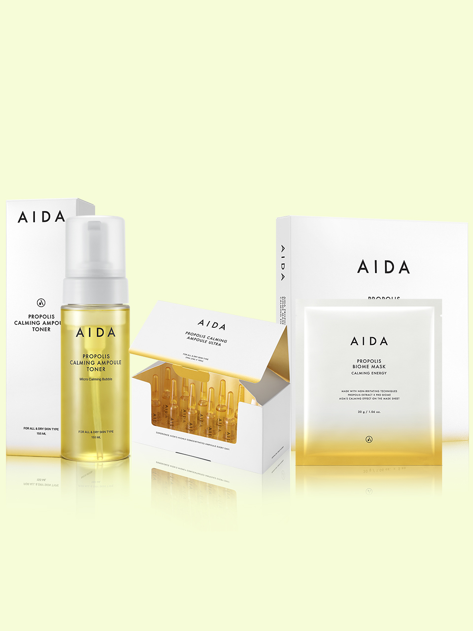AIDA Calming Toner + Ampoule + Mask Set