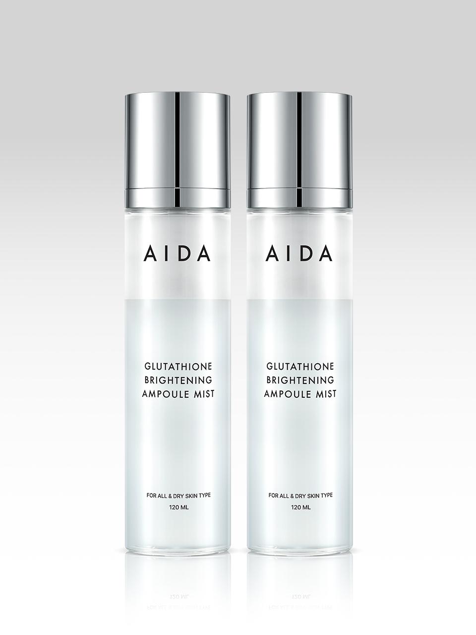 AIDA Glutathione Brightening Ampoule Mist 120ml Face Mist (2 pieces)