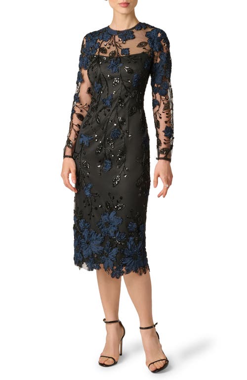 Aidan Mattox Aidan Mattox 3D Embroidered Sequin Cocktail Dress