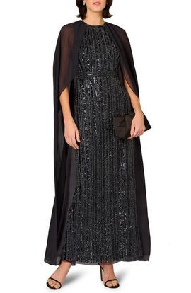 Aidan Mattox Aidan Mattox Beaded Cape Gown