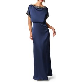 Aidan Mattox Aidan Mattox Crystal Detail Satin Crepe Blouson Gown
