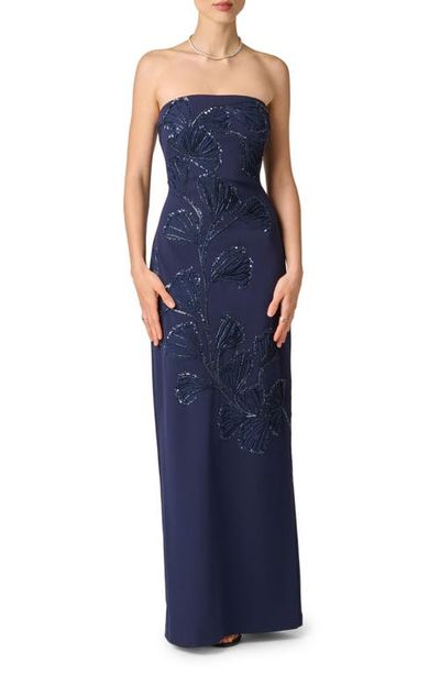 Aidan Mattox Aidan Mattox Sequin Strapless Crepe Gown