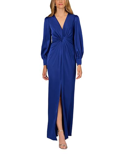 Aidan Mattox Aidan Mattox Twist Front Satin Dress