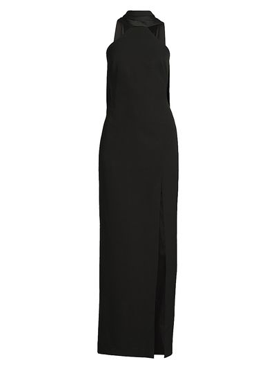 Aidan Mattox Women's Bonded Crêpe Scarf Column Gown
