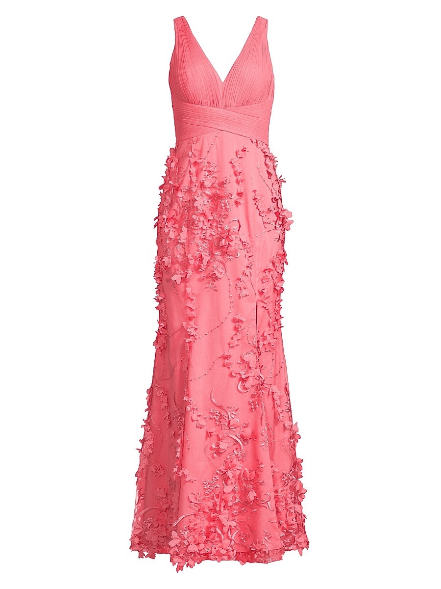 aidan mattox floral lace trim mesh cocktail dress 7545573