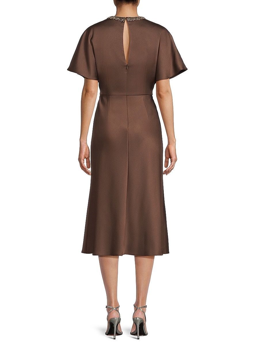 Aidan Mattox - Women's Satin Embellished Collar Cocktail Dress Aidan Mattox - Women's Satin Embellished Collar Cocktail Dress