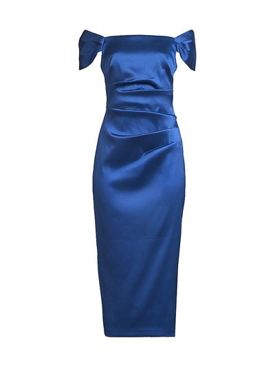 Aidan Mattox - Women's Stretch Mikado Off-the-Shoulder Midi-Dress