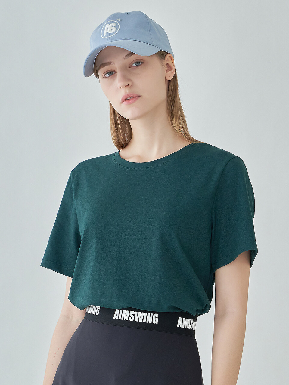 aimswing+8 Basic Short Sleeve Tshirt (Off-White / White / Blue / Green)