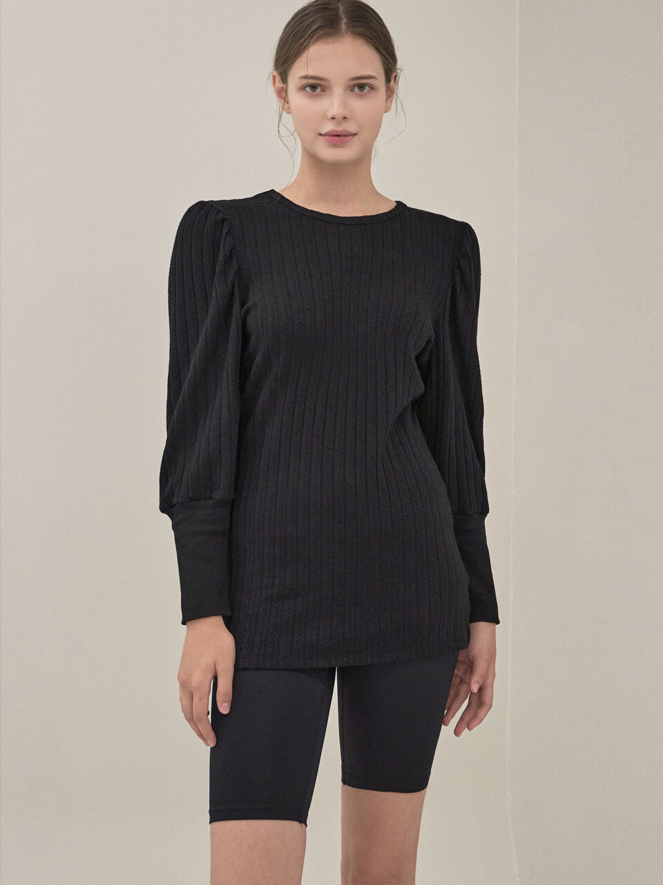 aimswing+8 Cable Puff Sleeve Long Tshirt