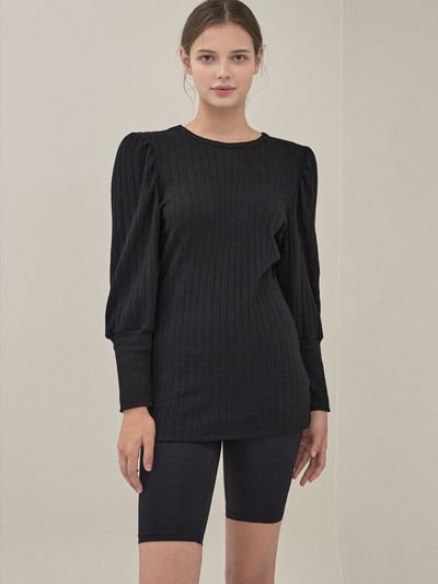 aimswing+8 Cable Puff Sleeve Long Tshirt