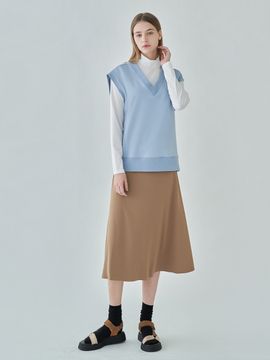 aimswing+8 Logo banding Flare Skirt (Beige)