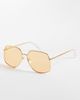 Aire AIRE altair angular 70s aviator sunglasses in gold and amber tint - 1