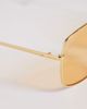 Aire AIRE altair angular 70s aviator sunglasses in gold and amber tint - 2