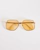 Aire AIRE altair angular 70s aviator sunglasses in gold and amber tint - 3