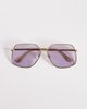 Aire AIRE altair angular 70s aviator sunglasses in gold with lilac lens - 3