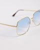 Aire AIRE altair angular aviator sunglasses in gold with blue lens - 2
