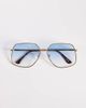 Aire AIRE altair angular aviator sunglasses in gold with blue lens - 3