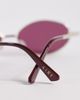 Aire AIRE objective slim oval metal sunglasses in gold with burgundy lens - 2