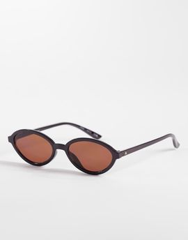 Aire AIRE pyxis slim round sunglasses in chocolate brown
