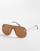 Aire AIRE venatici rimless shield sunglasses in gold tone and brown - 1