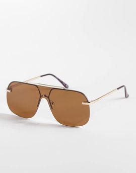 Aire AIRE venatici rimless shield sunglasses in gold tone and brown