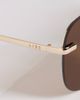 Aire AIRE venatici rimless shield sunglasses in gold tone and brown - 2
