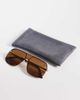 Aire AIRE venatici rimless shield sunglasses in gold tone and brown - 3