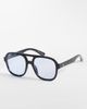 Aire AIRE whirlpool aviator sunglasses in black with blue tinted lens - 1