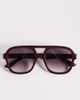 Aire AIRE whirlpool aviator sunglasses in burgundy with smoke lens-Red - 3