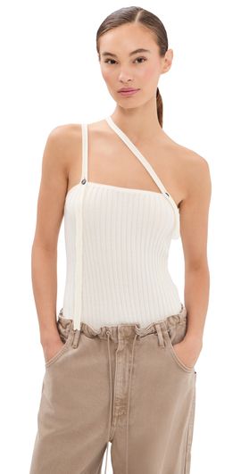 Aisling Camps Aisling Camps Convertible Ribbed Knit Tank Top Ivory